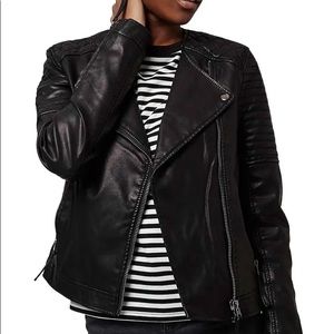 Topshop Quilted Faux Leather Jacket